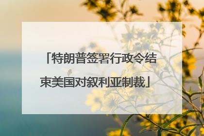特朗普签署行政令结束美国对叙利亚制裁